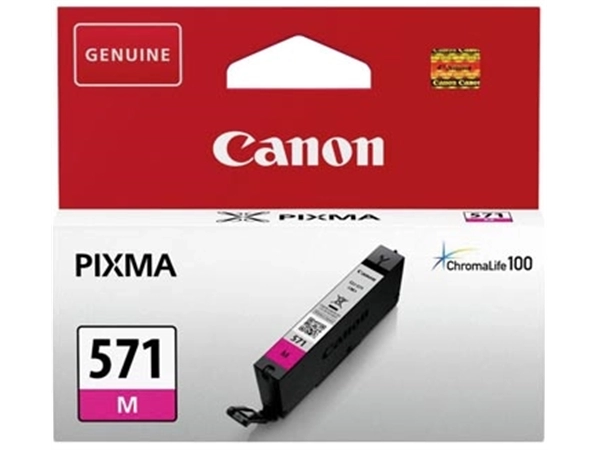 Een Canon inktcartridge CLI-571M, 173 foto's, OEM 0387C001, magenta koop je bij Muys Kantoor & Kado