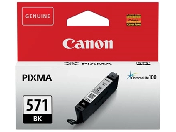 Een Canon inktcartridge CLI-571Z, 398 foto's, OEM 0385C001, zwart koop je bij Muys Kantoor & Kado