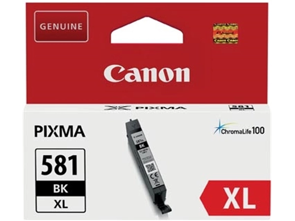 Een Canon inktcartridge CLI-581BK XL, 520 foto's, OEM 2052C001, zwart koop je bij Muys Kantoor & Kado