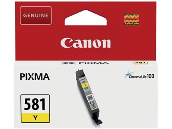 Een Canon inktcartridge CLI-581Y, 99 foto's, OEM 2105C001, geel koop je bij Muys Kantoor & Kado