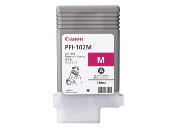 Een Canon inktcartridge PFI-102M, 130 ml, OEM 0897B001, magenta koop je bij Muys Kantoor & Kado