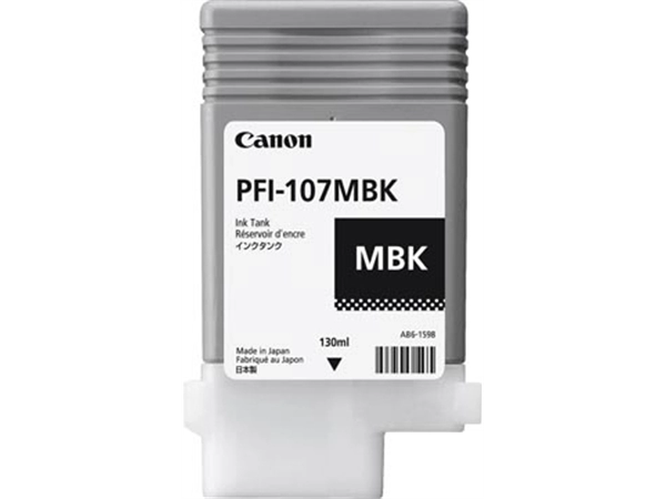 Een Canon inktcartridge PFI-107, 130 ml, OEM 6704B001, mat zwart koop je bij Muys Kantoor & Kado