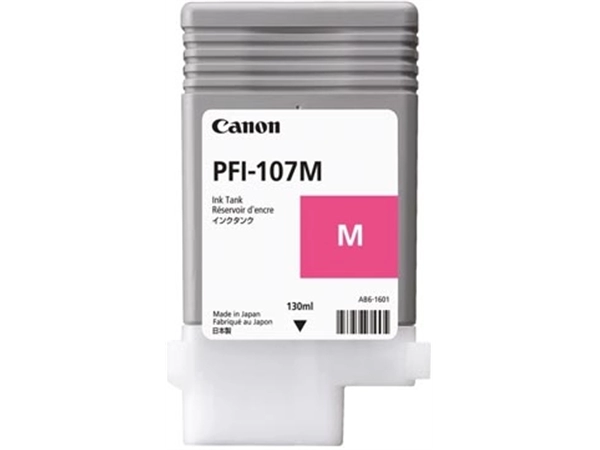 Een Canon inktcartridge PFI-107, 130 ml, OEM 6707B001, magenta koop je bij Muys Kantoor & Kado