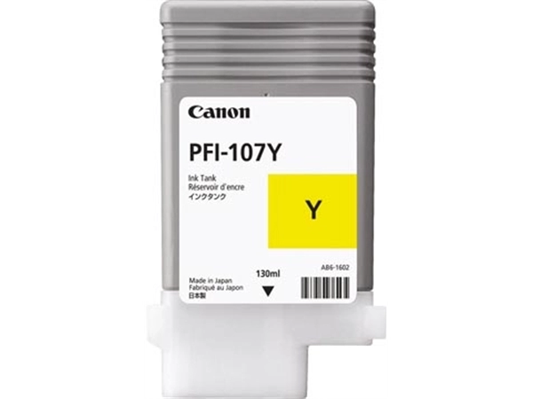 Een Canon inktcartridge PFI-107, 130 ml, OEM 6708B001, geel koop je bij Muys Kantoor & Kado