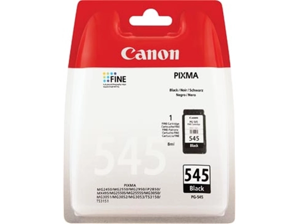 Een Canon inktcartridge PG-545, 180 pagina's, OEM 8287B001, zwart koop je bij Muys Kantoor & Kado