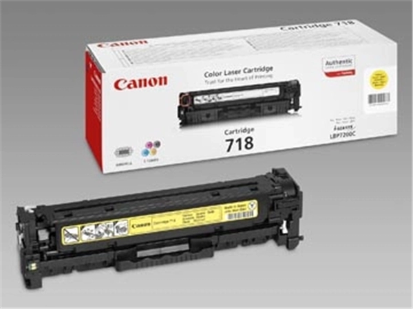 Een Canon toner 718, 2.900 pagina's, OEM 2659B002, geel koop je bij Muys Kantoor & Kado