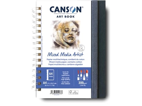 Een Canson Mixed Media Artist tekenboek, 28 vellen, 300 g/m², ft 21 x 29,7 cm (A4) koop je bij Muys Kantoor & Kado