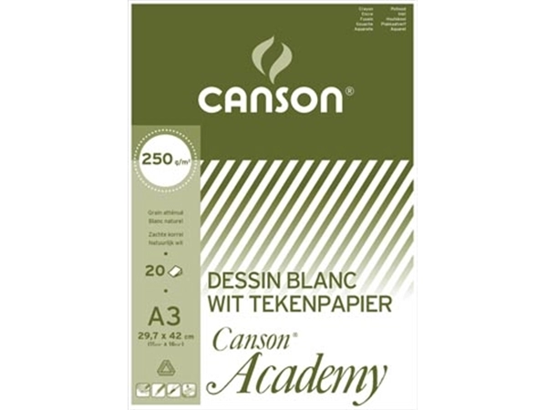 Een Canson Tekenblok Academy ft 29,7 x 42 cm (A3) koop je bij Muys Kantoor & Kado