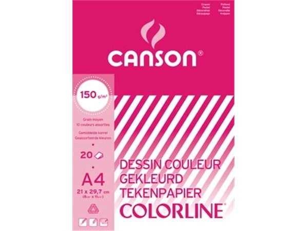 Een Canson gekleurd tekenpapier Colorline ft 21 x 29,7 cm (A4) koop je bij Muys Kantoor & Kado