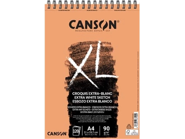 Een Canson schetsblok XL Extra White ft 21 x 29,7 cm (A4) koop je bij Muys Kantoor & Kado