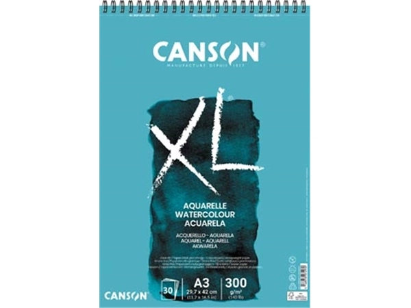 Een Canson schetsblok XL aquarelle 300g/m² ft A3, 30 vel koop je bij Muys Kantoor & Kado