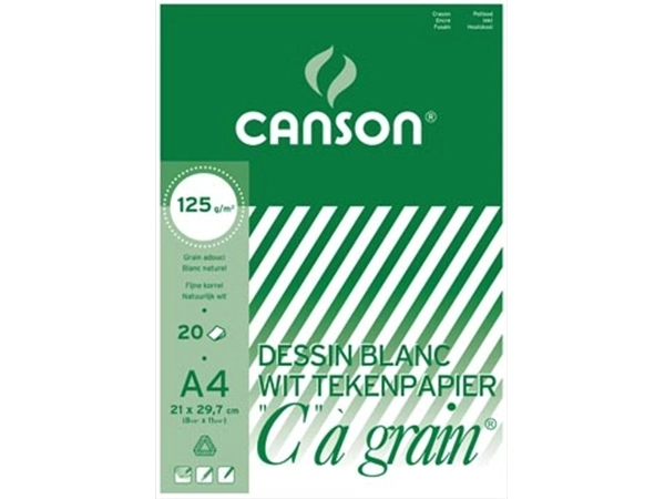 Een Canson tekenblok C à grain 125 g/m², ft 21 x 29,7 cm (A4) koop je bij Muys Kantoor & Kado