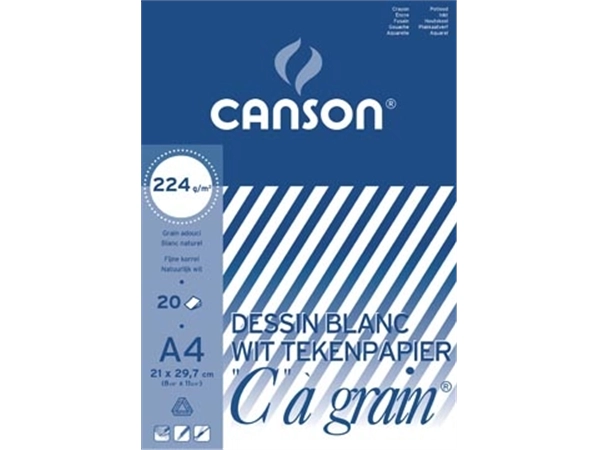 Een Canson tekenblok C à grain 224 g/m², ft 21 x 29,7 cm (A4) koop je bij Muys Kantoor & Kado