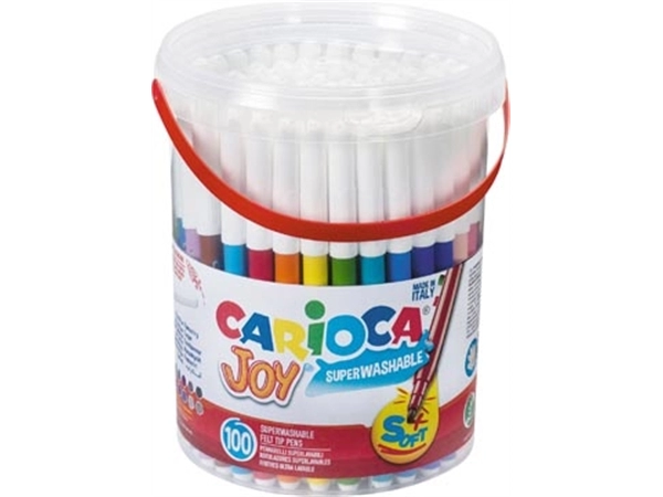 Een Carioca viltstift Joy, 100 stiften in een plastic pot koop je bij Muys Kantoor & Kado