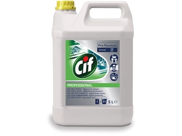 Een Cif Professional allesreiniger met bleekmiddel, fles van 5 l koop je bij Muys Kantoor & Kado