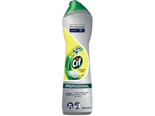 Een Cif schuurcrème lemon, flacon van 750 ml koop je bij Muys Kantoor & Kado