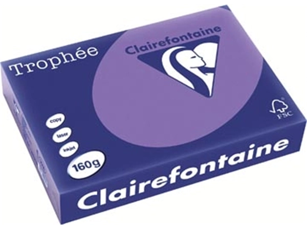 Een Clairefontaine Trophée Intens, gekleurd papier, A4, 160 g, 250 vel, violet koop je bij Muys Kantoor & Kado