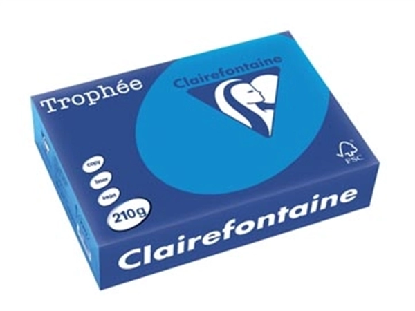 Een Clairefontaine Trophée Intens, gekleurd papier, A4, 210 g, 250 vel, turkoois koop je bij Muys Kantoor & Kado