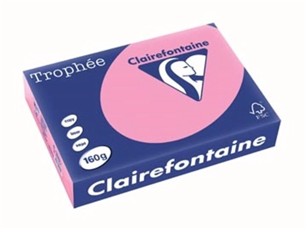 Een Clairefontaine Trophée Pastel, gekleurd papier, A4, 160 g, 250 vel, felroze koop je bij Muys Kantoor & Kado