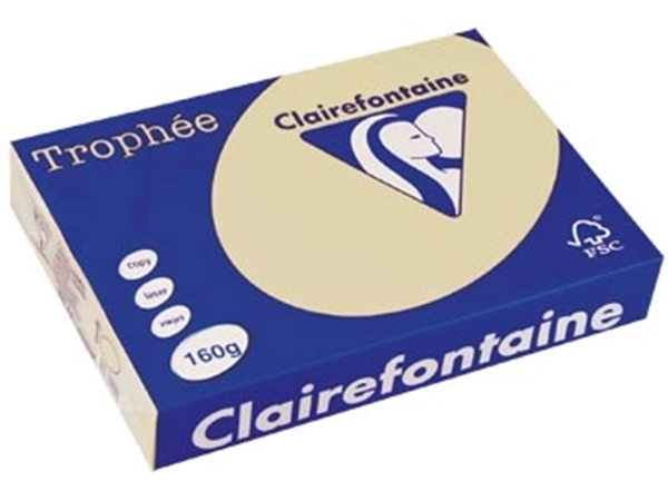 Een Clairefontaine Trophée Pastel, gekleurd papier, A4, 160 g, 250 vel, gems koop je bij Muys Kantoor & Kado