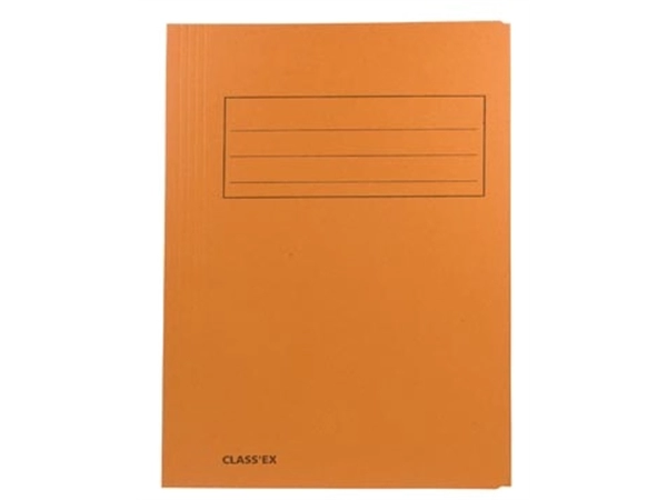 Een Class'ex dossiermap, 3 kleppen ft 23,7 x 34,7 cm (voor ft folio), oranje koop je bij Muys Kantoor & Kado