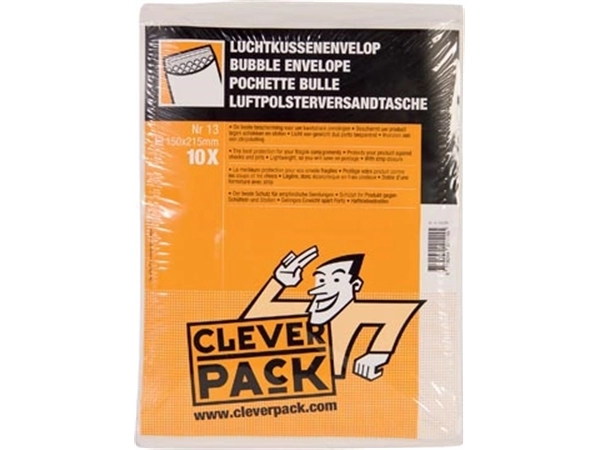 Een Cleverpack luchtkussenenveloppen, ft 150 x 215 mm, met stripsluiting, wit, pak van 10 stuks koop je bij Muys Kantoor & Kado