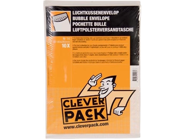 Een Cleverpack luchtkussenenveloppen, ft 180 x 265 mm, met stripsluiting, wit, pak van 10 stuks koop je bij Muys Kantoor & Kado