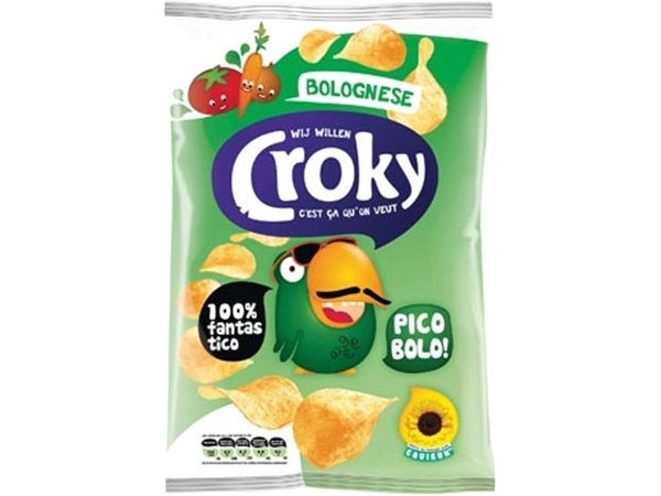 Een Croky chips bolognese, zakje van 100 g koop je bij Muys Kantoor & Kado