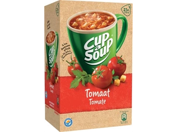 Een Cup-a-Soup tomaat met croutons, pak van 21 zakjes koop je bij Muys Kantoor & Kado