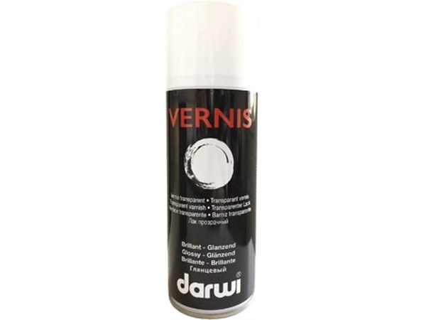 Een Darwi vernis, spuitbus van 400 ml, glanzend koop je bij Muys Kantoor & Kado