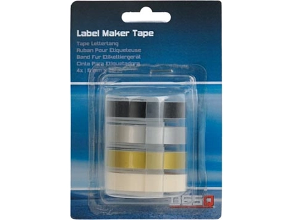 Een Desq tape voor lettertang 9 mm, traditioneel, blister van 4 kleuren koop je bij Muys Kantoor & Kado