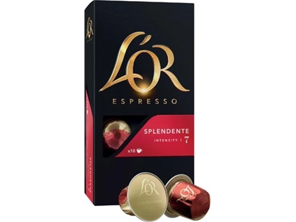 Een Douwe Egberts L'Or Intensity koffiecapsules, Splendente, pak van 10 stuks koop je bij Muys Kantoor & Kado