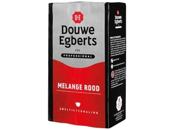 Een Douwe Egberts gemalen koffie voor snelfilters Rood, pak van 500 g koop je bij Muys Kantoor & Kado