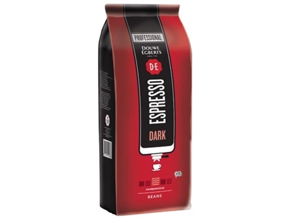 Een Douwe Egberts koffiebonen, espresso Dark, pak van 1 kg koop je bij Muys Kantoor & Kado