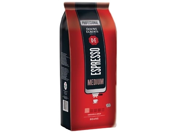 Een Douwe Egberts koffiebonen, espresso Medium, pak van 1 kg koop je bij Muys Kantoor & Kado