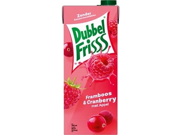 Een Dubbelfrisss Framboos & Cranberry 1,5 l, pak van 8 stuks koop je bij Muys Kantoor & Kado