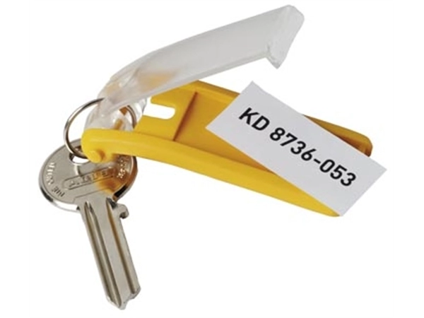 Een Durable sleutelhanger Key Clip, geel, pak van 6 stuks koop je bij Muys Kantoor & Kado