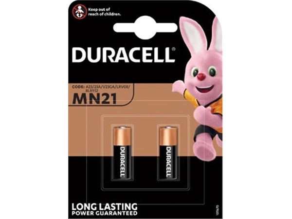 Een Duracell batterijen Alkaline Security MN21, blister van 2 stuks koop je bij Muys Kantoor & Kado