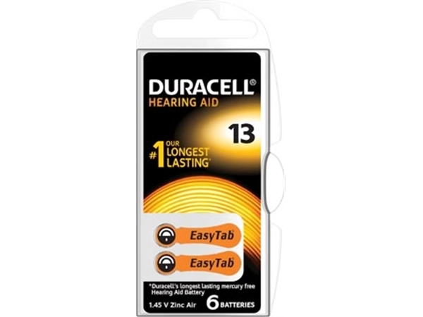 Een Duracell hoortoestelbatterijen DA13, blister van 6 stuks koop je bij Muys Kantoor & Kado