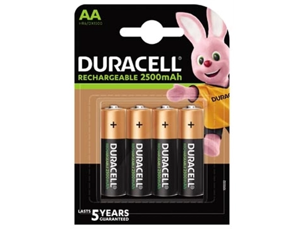 Een Duracell oplaadbare batterijen Recharge Ultra AA, blister van 4 stuks koop je bij Muys Kantoor & Kado