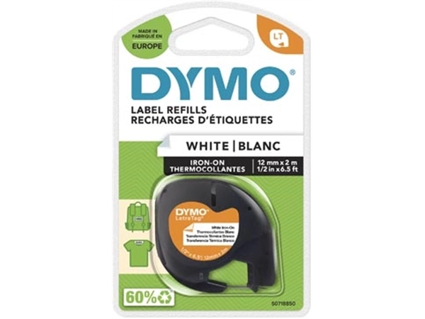 Een Dymo LetraTAG opstrijkbare tape 12 mm, wit koop je bij Muys Kantoor & Kado