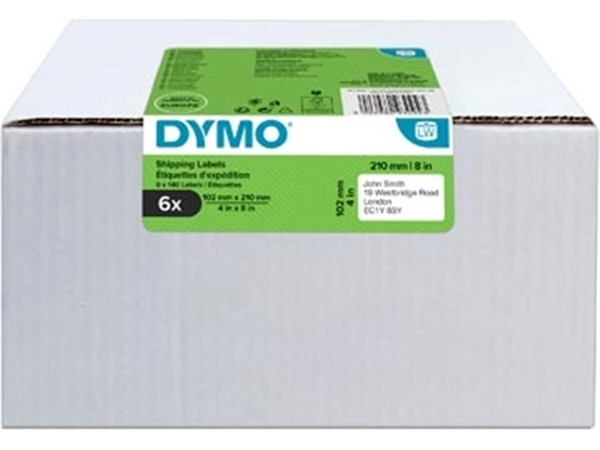 Een Dymo etiketten LabelWriter ft 102 x 210 mm (DHL), wit, doos van 6 x 140 etiketten koop je bij Muys Kantoor & Kado