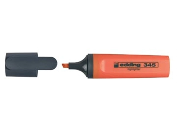 Een Edding markeerstift 345 oranje, doos van 10 stuks koop je bij Muys Kantoor & Kado