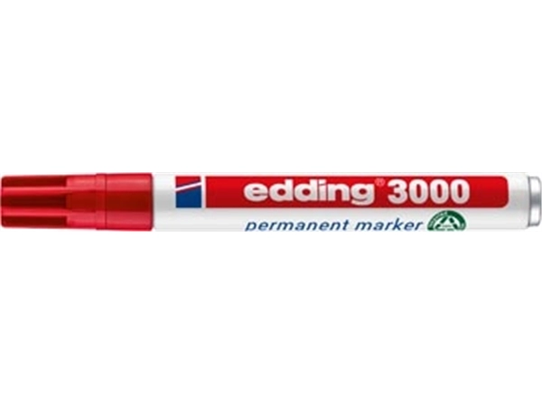 Een Edding permanent marker 3000 rood koop je bij Muys Kantoor & Kado