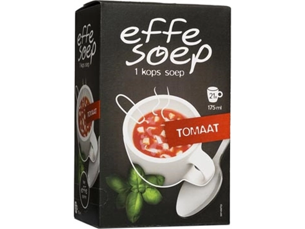 Een Effe Soep 1-kops, tomaat, 175 ml, doos van 21 zakjes koop je bij Muys Kantoor & Kado