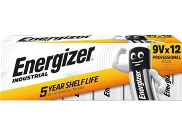 Een Energizer Industrial alkaline batterij 9V/6LR61/522, 12 stuks koop je bij Muys Kantoor & Kado