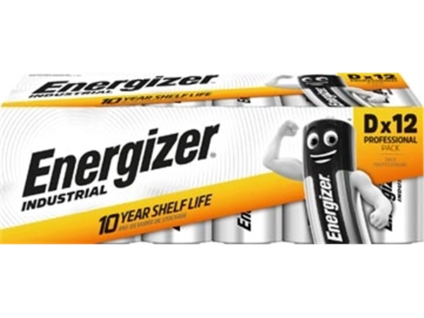 Een Energizer Industrial alkaline batterij D/LR20/E95, 12 stuks koop je bij Muys Kantoor & Kado