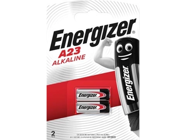 Een Energizer batterij Alkaline A23, blister van 2 stuks koop je bij Muys Kantoor & Kado