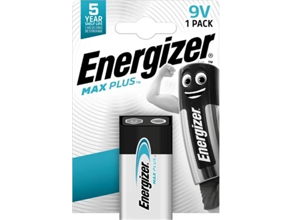 Een Energizer batterij Max Plus 9V, op blister koop je bij Muys Kantoor & Kado