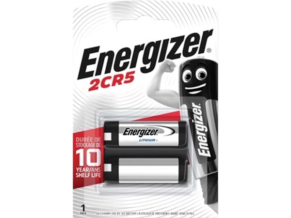 Een Energizer batterij Photo Lithium 2CR5, op blister koop je bij Muys Kantoor & Kado